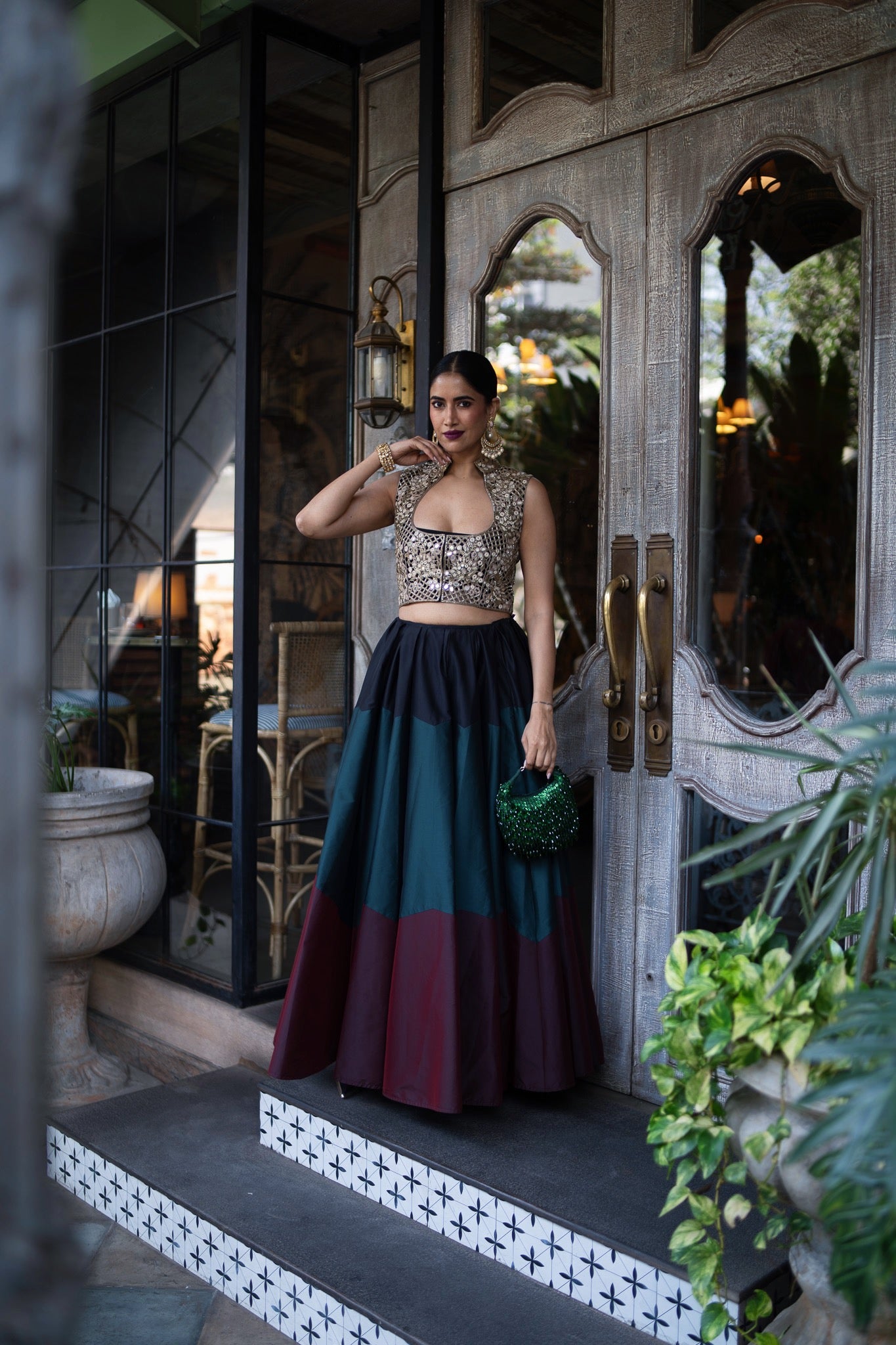 A Mirror Embroidered Choli and Ghagra (AL-900)