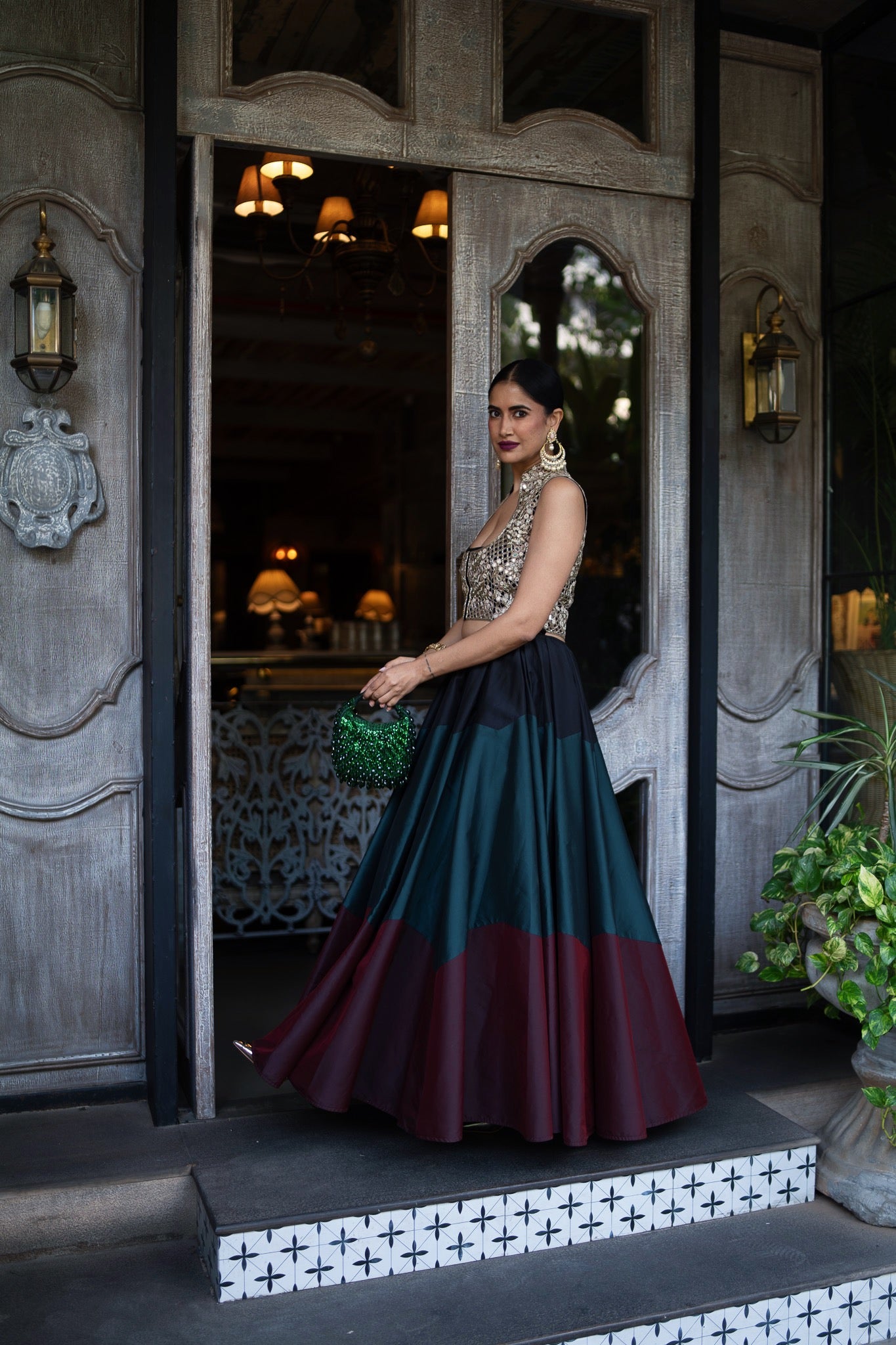 A Mirror Embroidered Choli and Ghagra (AL-900)