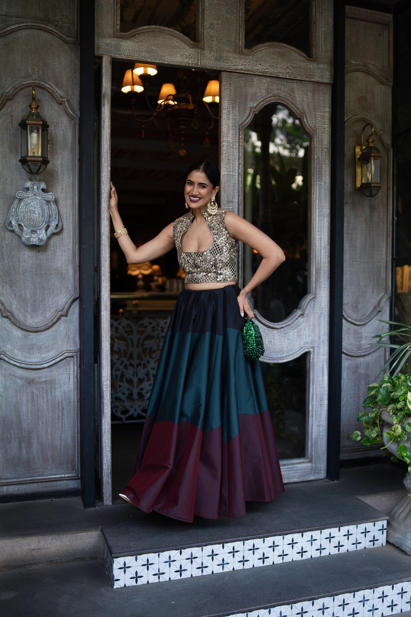 A Mirror Embroidered Choli and Ghagra (AL-900)