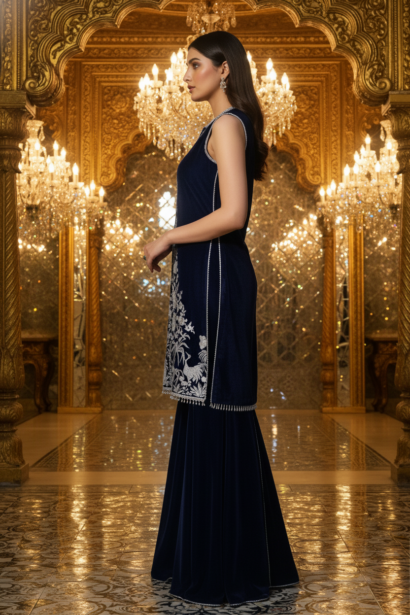 A velvet Kurta set- (BV-32)