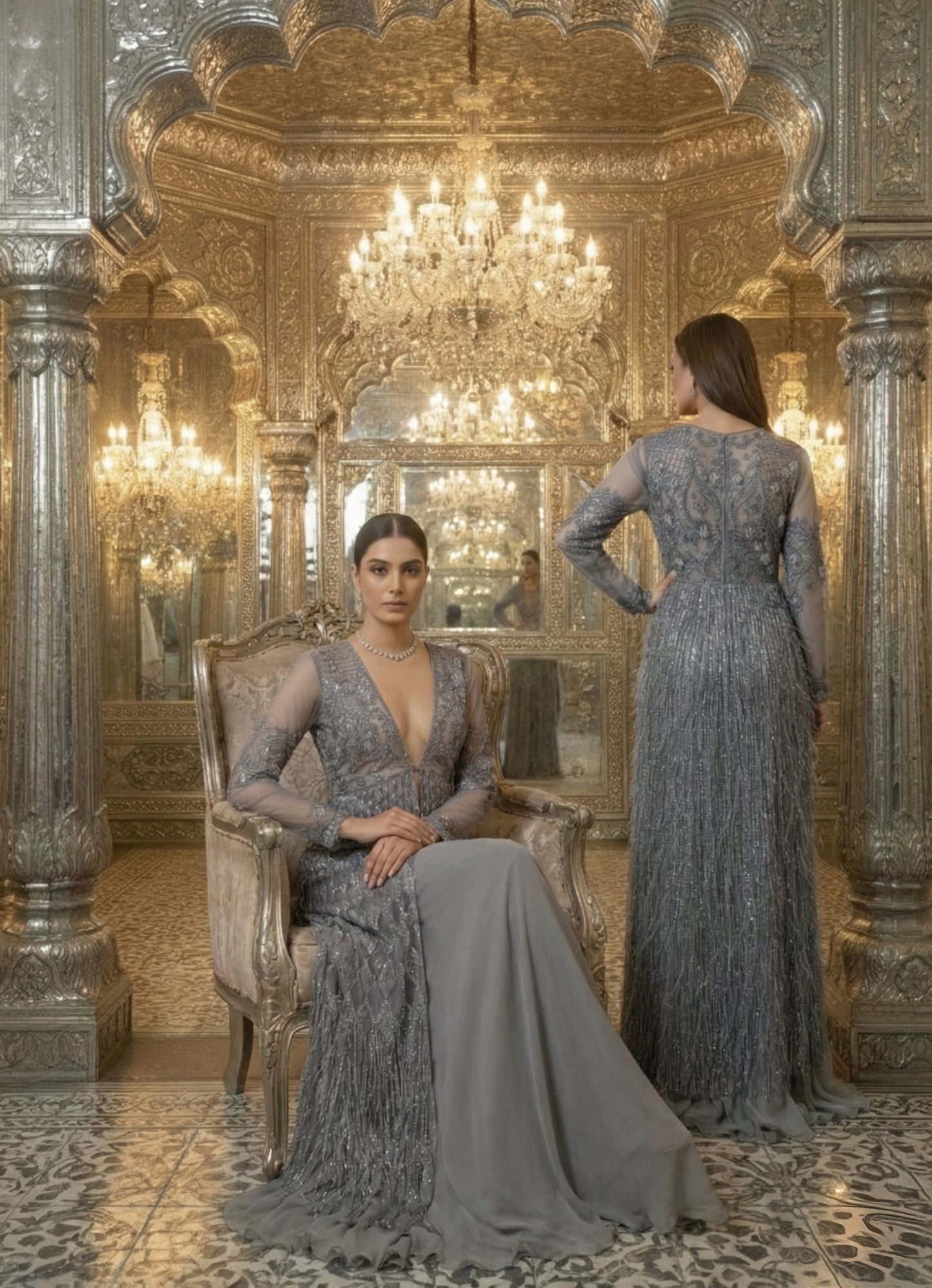 An embroidered jacket set- (VVO-450)