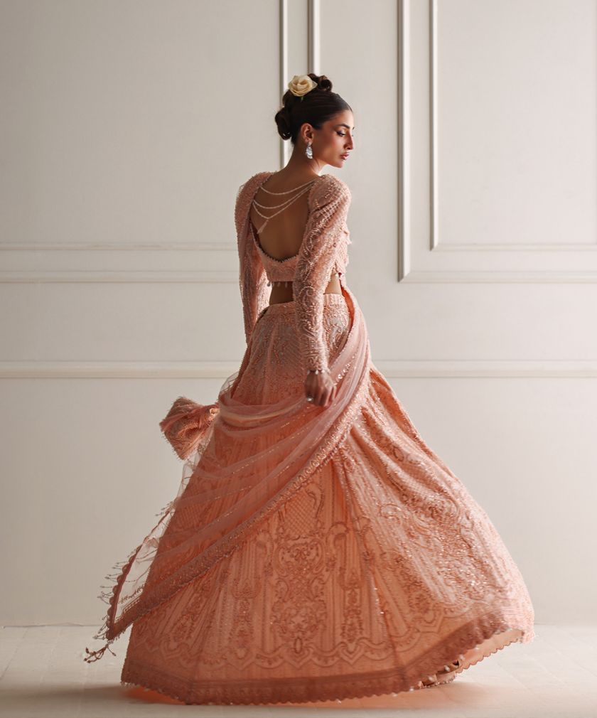 Peach ghagra set