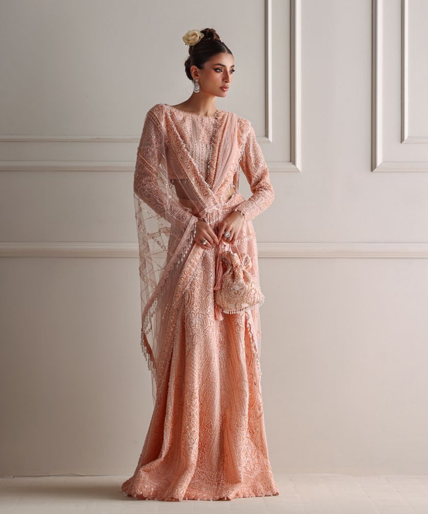 Peach ghagra set