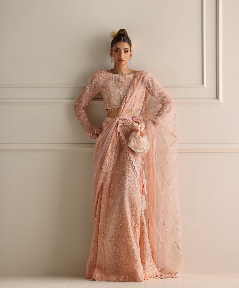 Peach ghagra set
