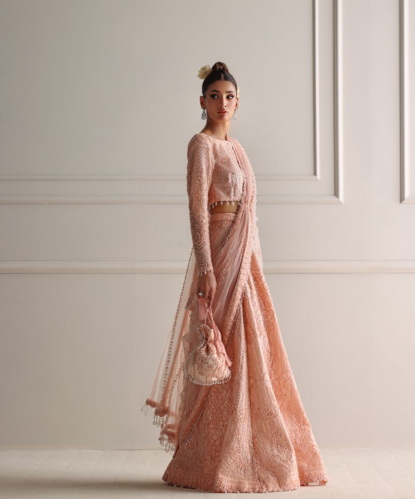 Peach ghagra set