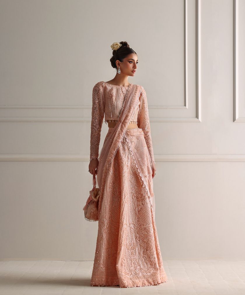 Peach ghagra set