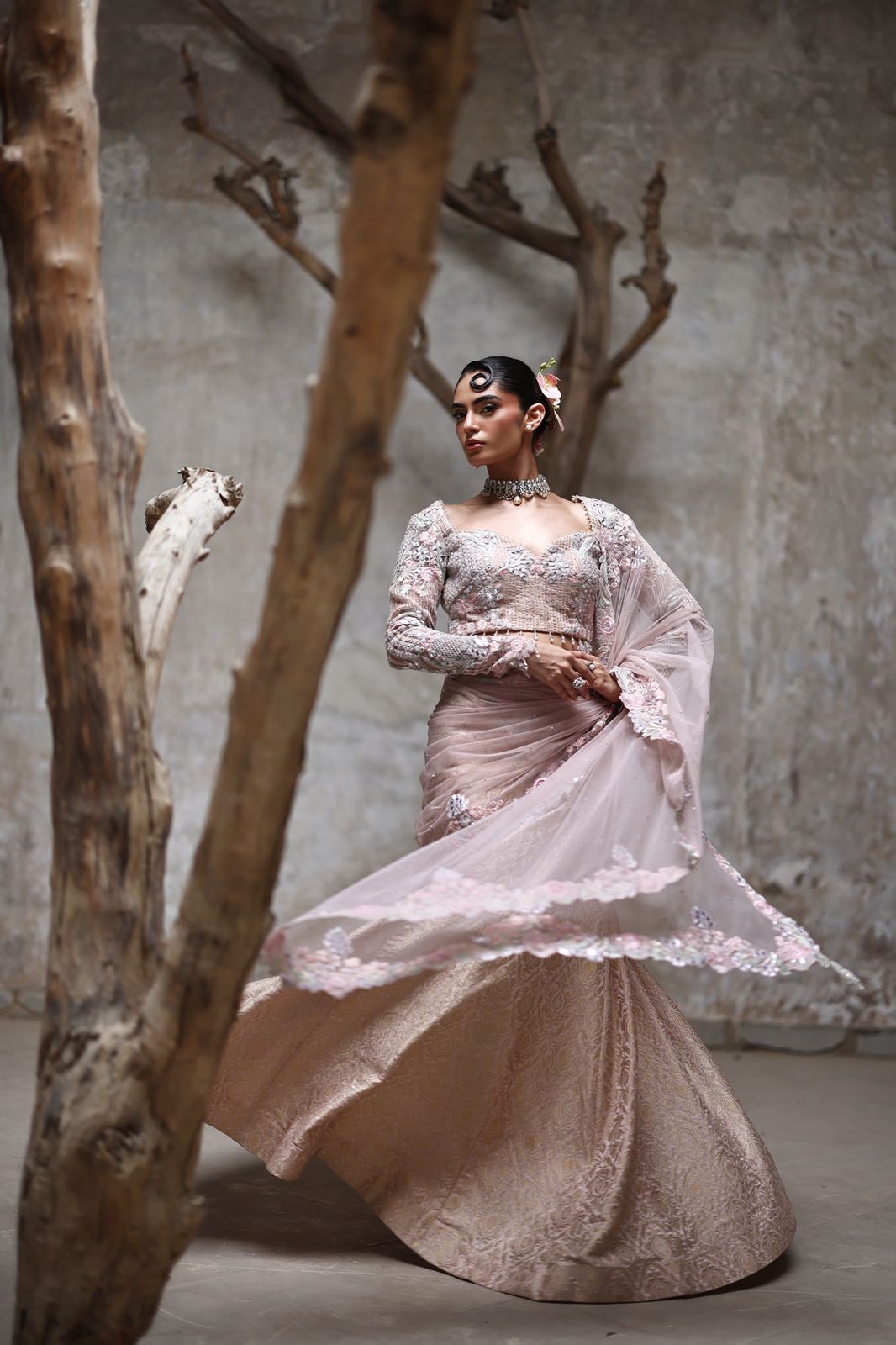Embroidered Choli and ghagra- (9124.4)