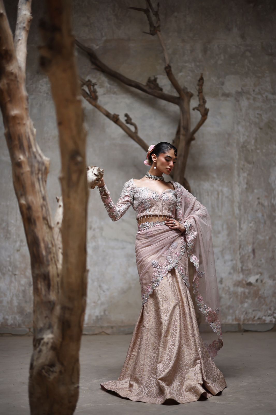 Embroidered Choli and ghagra- (9124.4)
