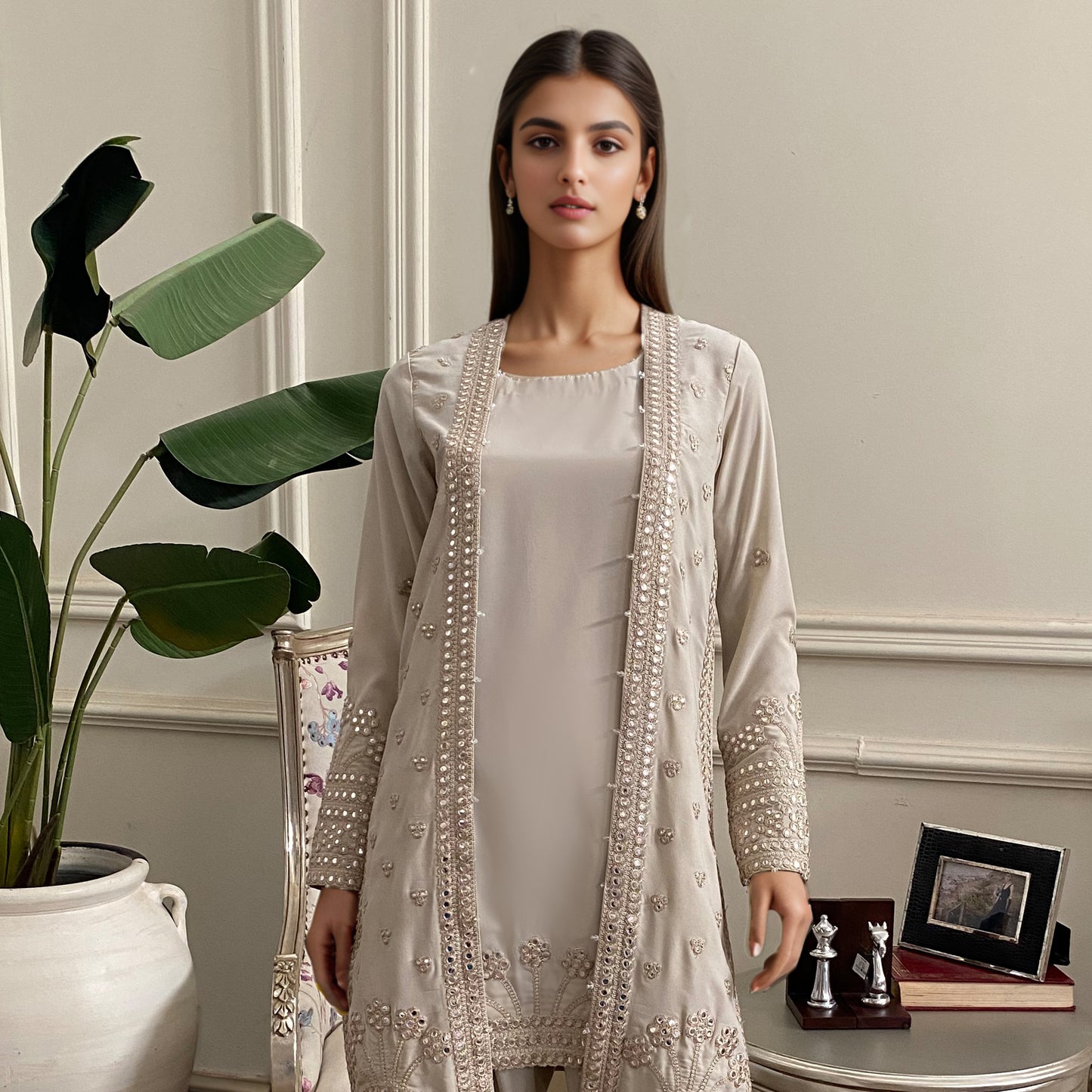 A jacket and pant set