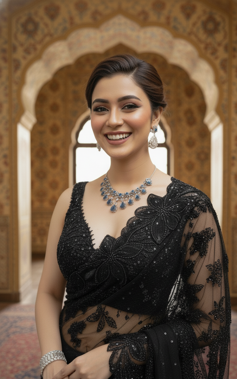 A black sari- (MR-320)