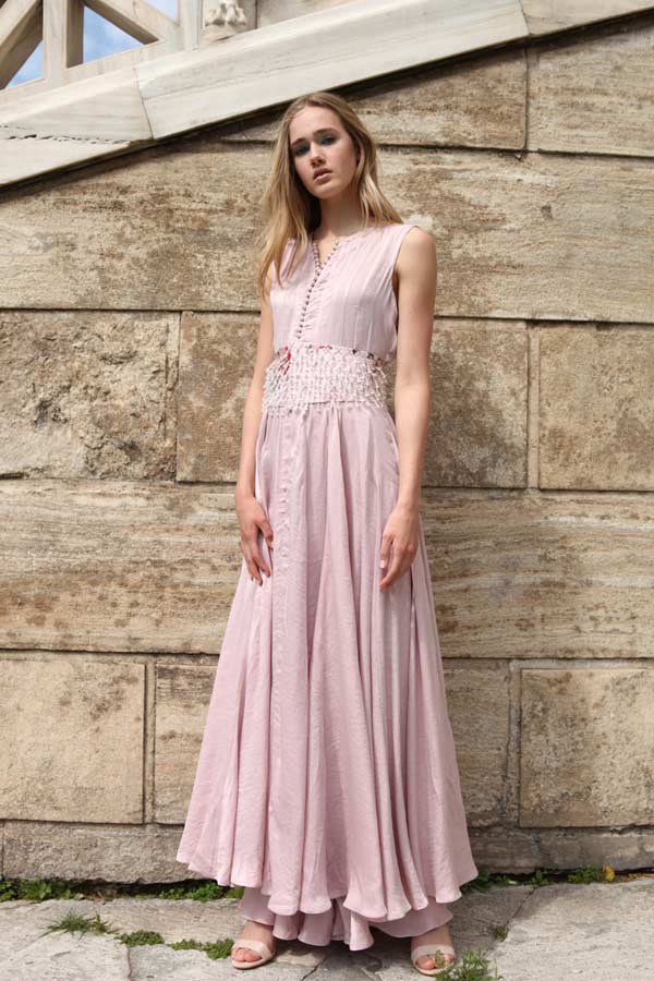 Lilac Anarkali with Floral Belt (R0460)