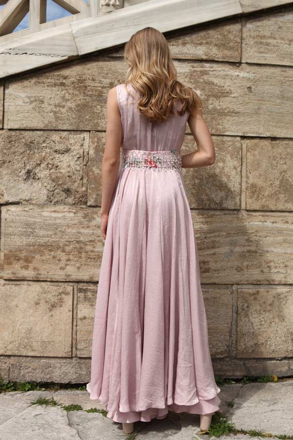 Lilac Anarkali with Floral Belt (R0460)