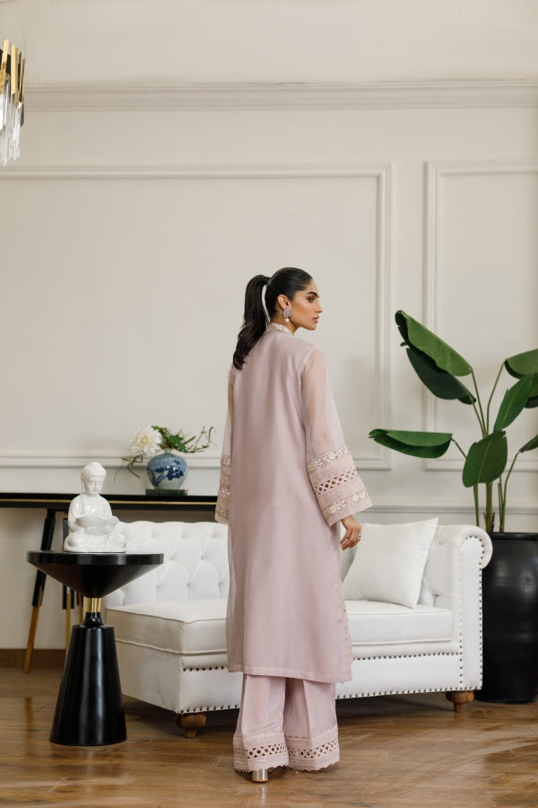 Lilac Shade Cotton Net Tunic
