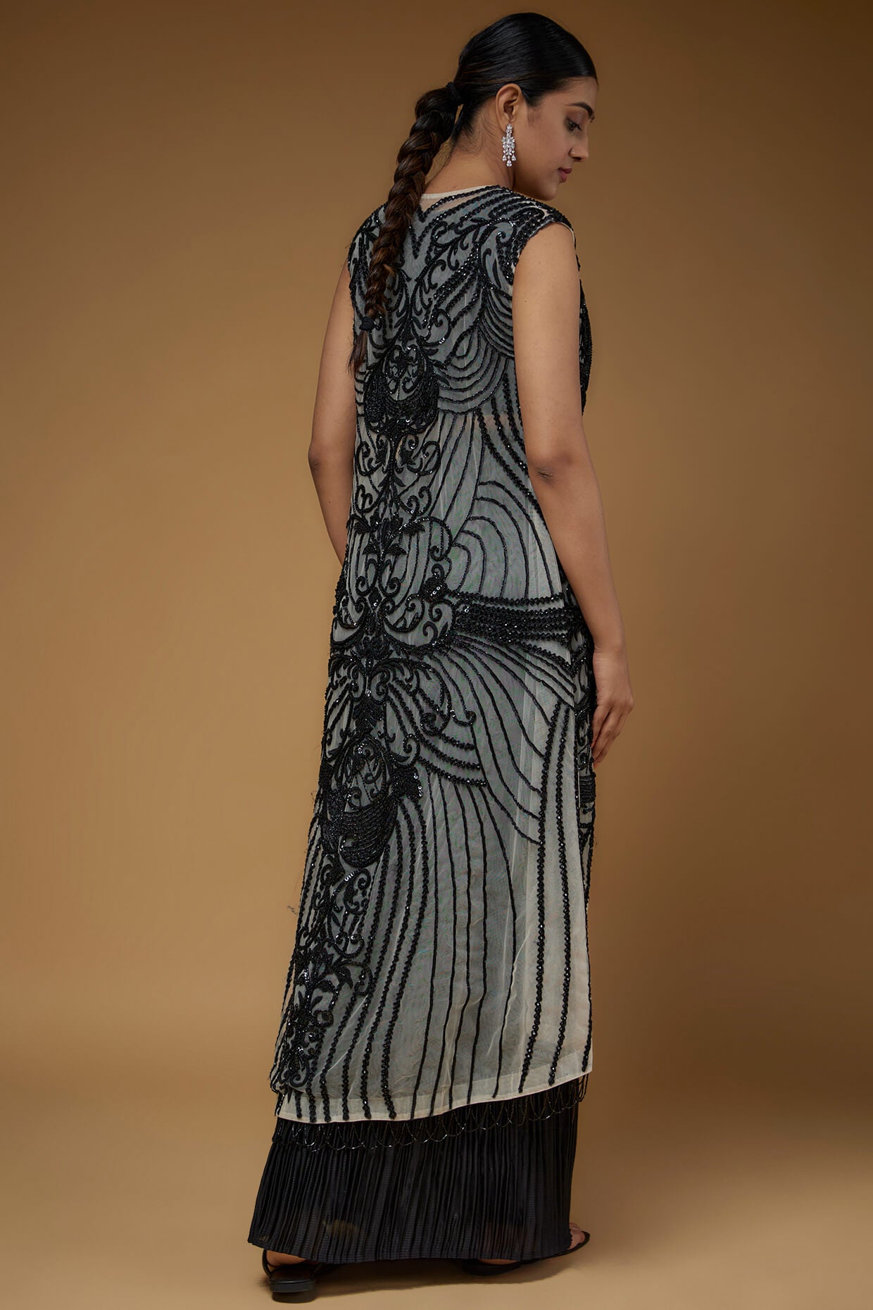 A Jacket and Crushed Skirt Set- (FAB - 10)