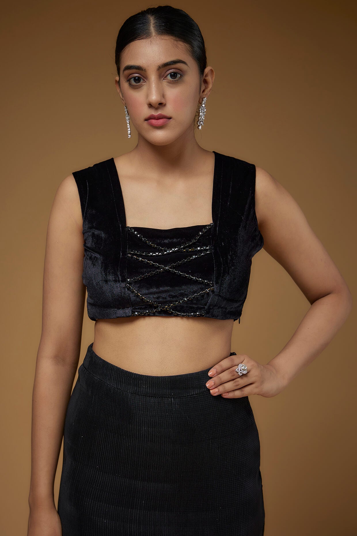 A Jacket and Crushed Skirt Set- (FAB - 10)