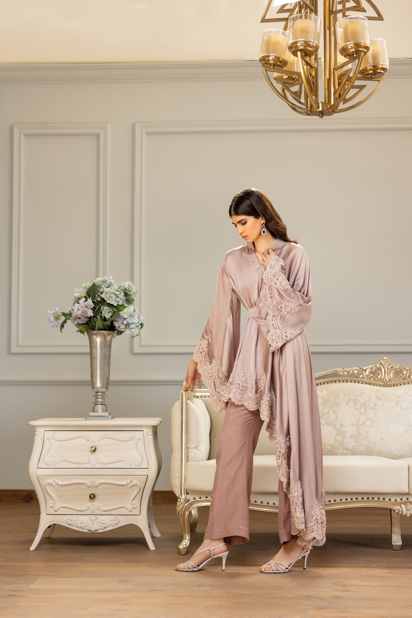 Chamois embroidered kaftan and pants (RZ-024)