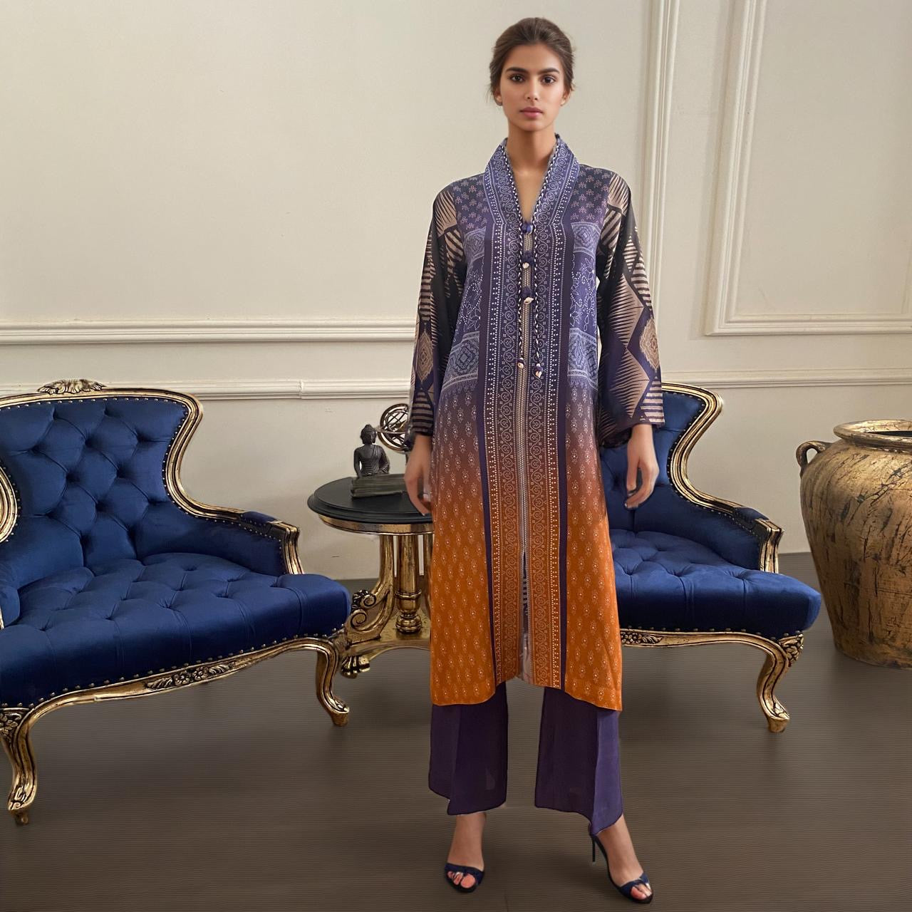 Printed kurta and pants (RV-8981)