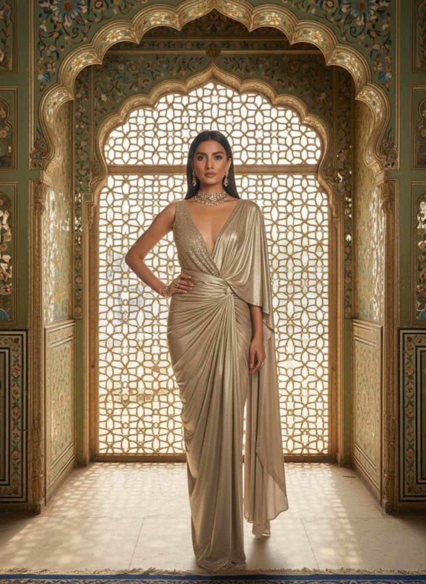 A draped sari- TIF-(090)