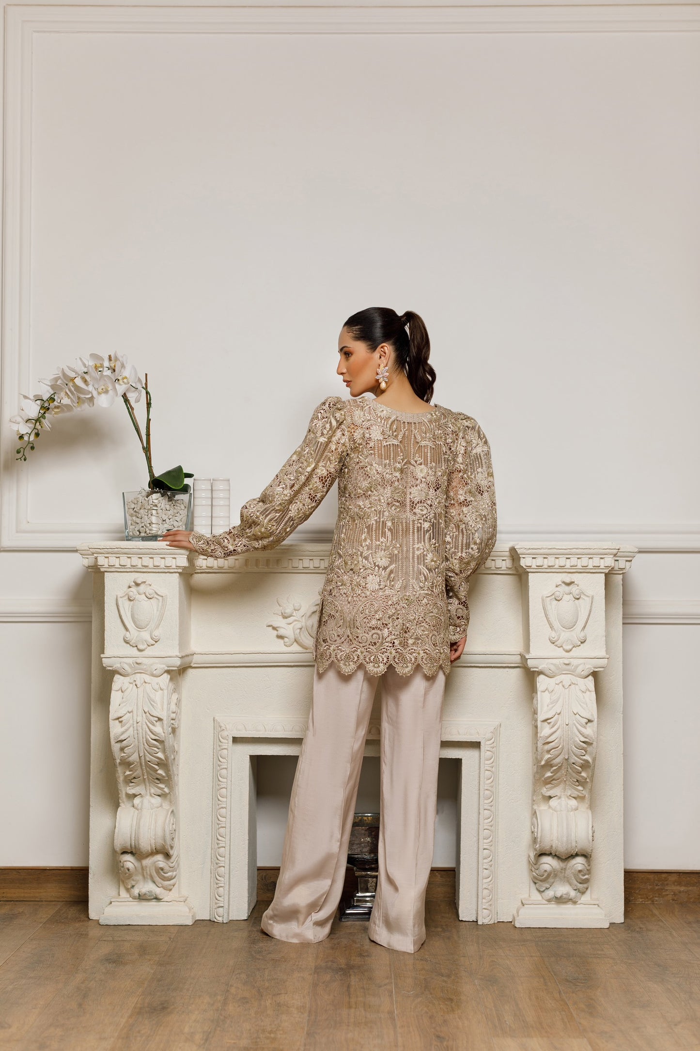 An organza embroidered jacket (RZ-9992)