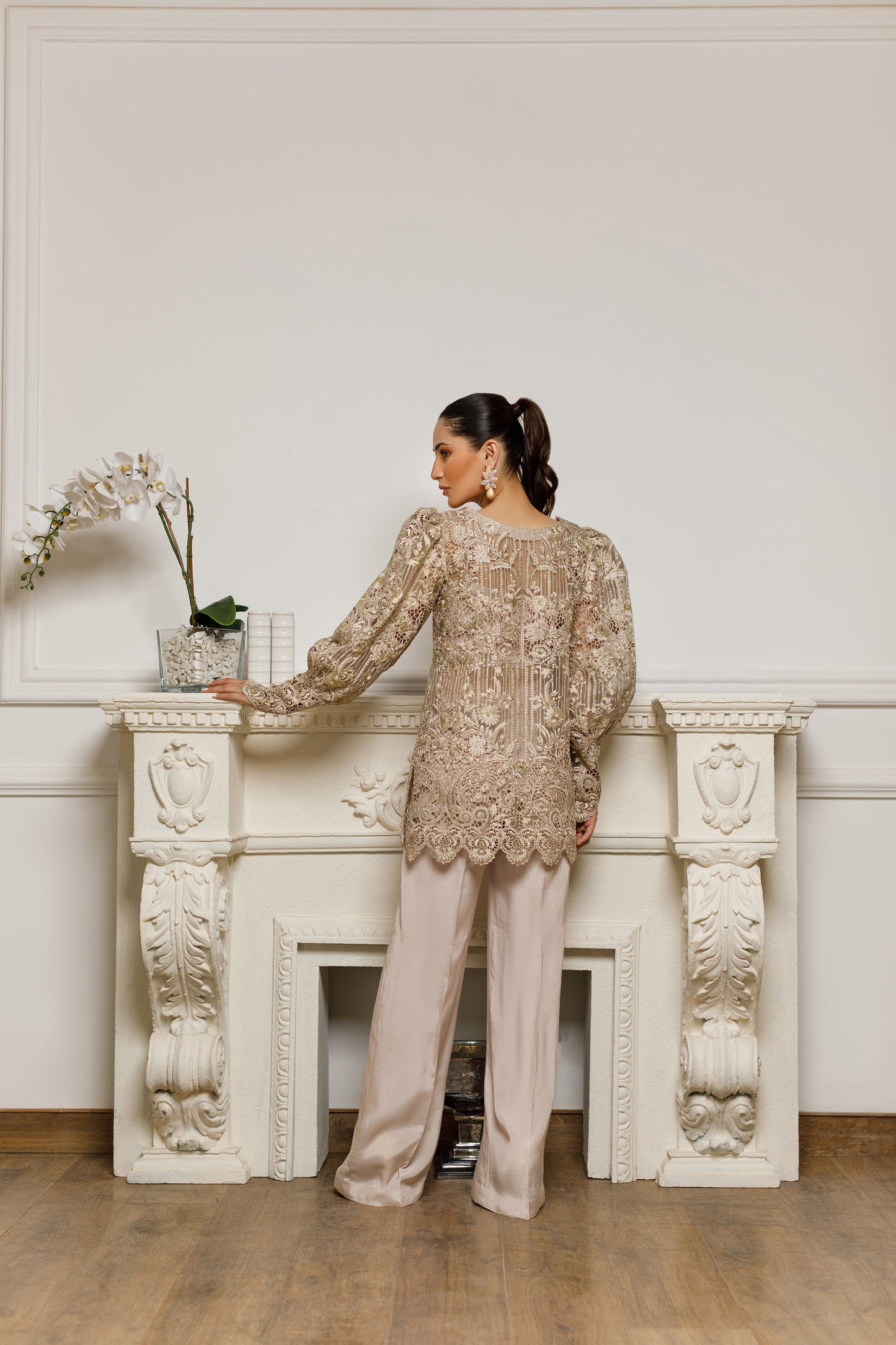 An organza embroidered jacket (RZ-9994)