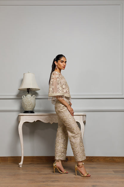 An organza embroidered jacket and pants (RZ-9994)