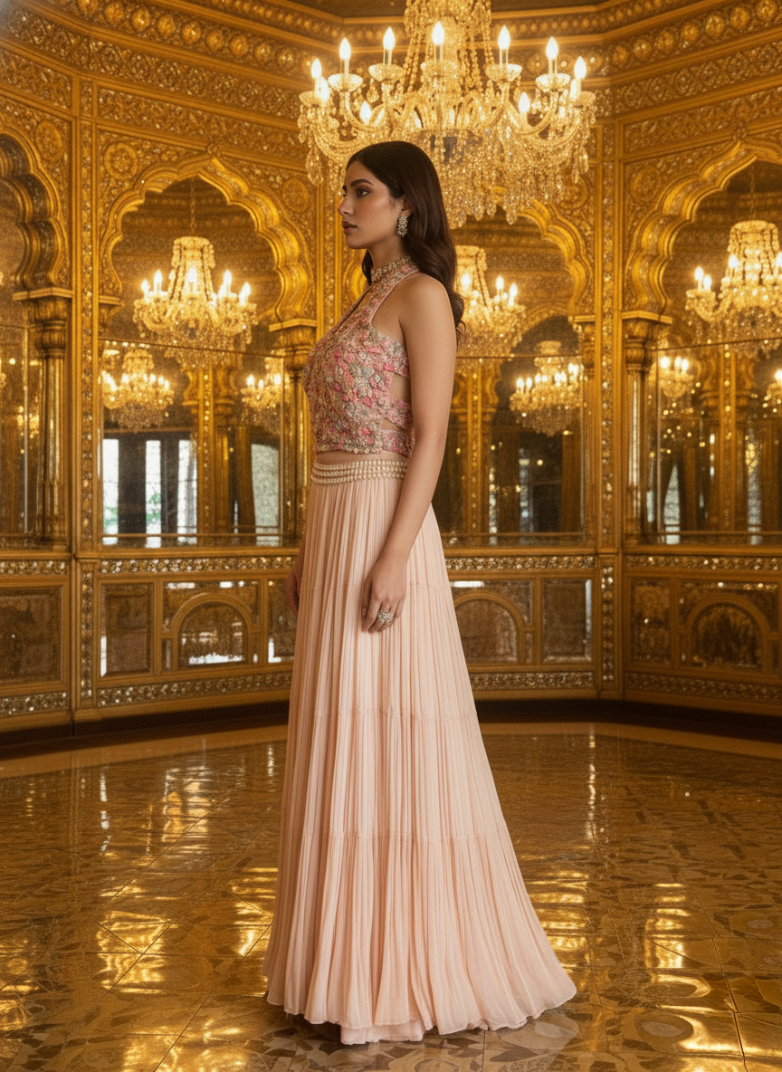 A crop top and ghagra- (OVE-90)