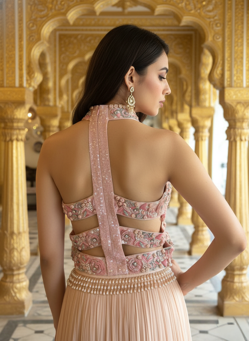 A crop top and ghagra- (OVE-90)