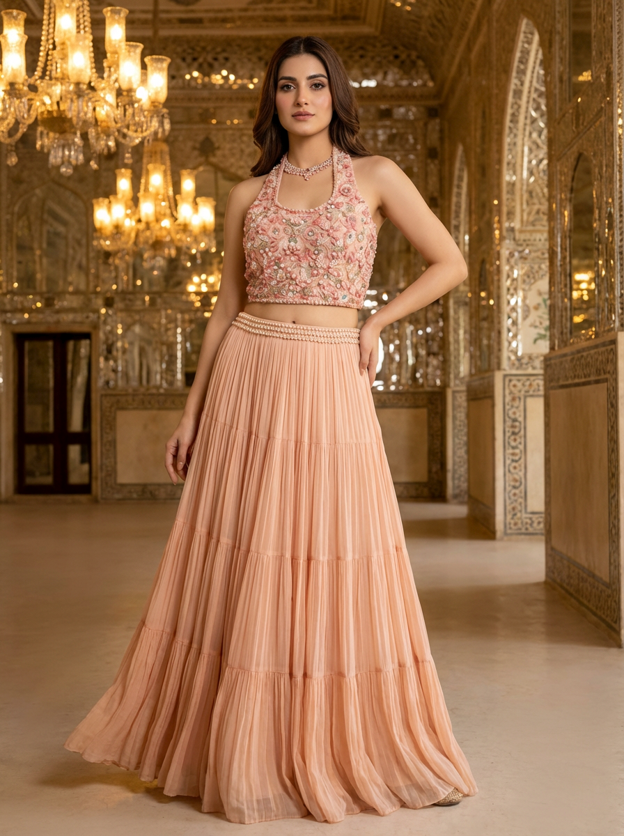 A crop top and ghagra- (OVE-90)