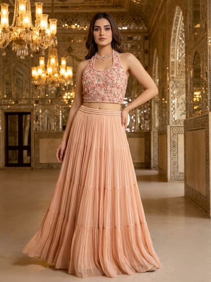 A crop top and ghagra- (OVE-90)