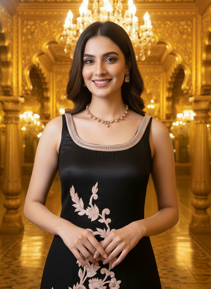 An asymmetrical kurta with a gown- (SA-9)