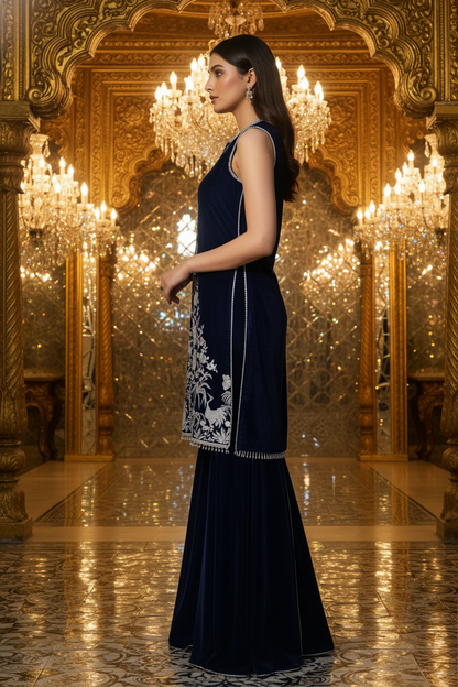 A velvet Kurta set- (BV-32)