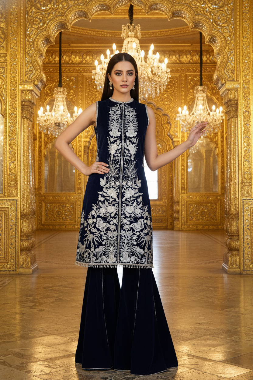 A velvet Kurta set- (BV-32)