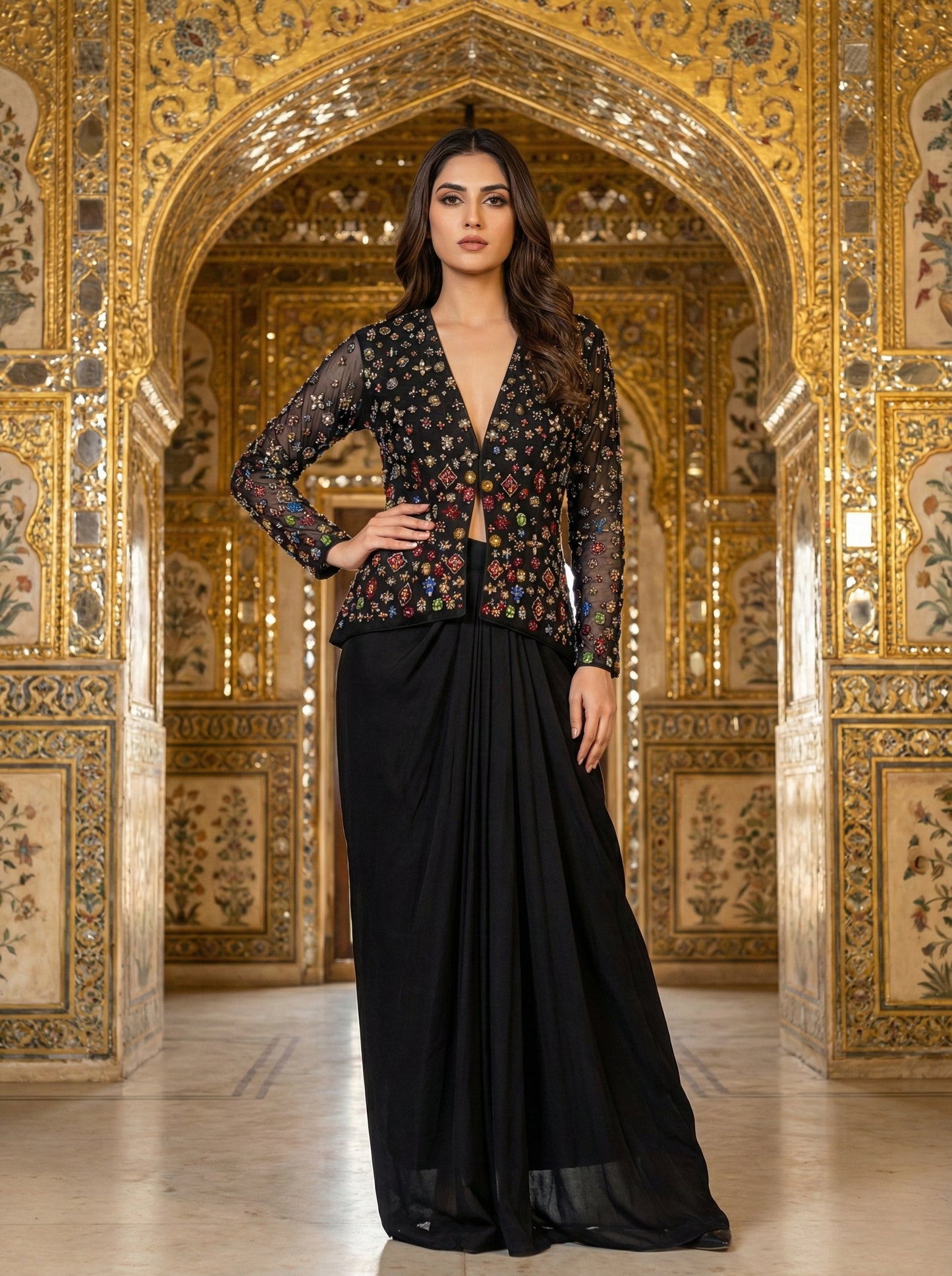 A black jacket and skirt- (GFD-5)