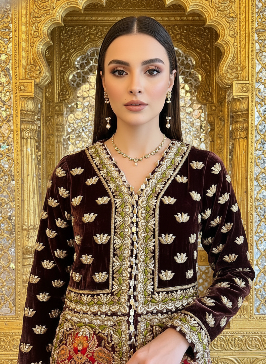 A velvet jacket set- (FFS-900)