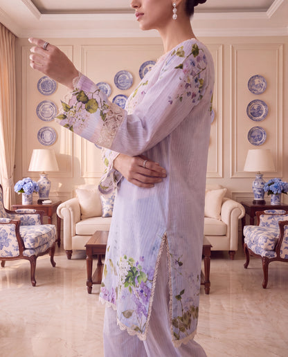 Lavender Bloom Swiss Kurta Set- (PFL-51120)