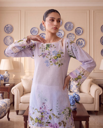 Lavender Bloom Swiss Kurta Set- (PFL-51120)