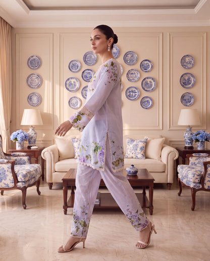 Lavender Bloom Swiss Kurta Set- (PFL-51120)