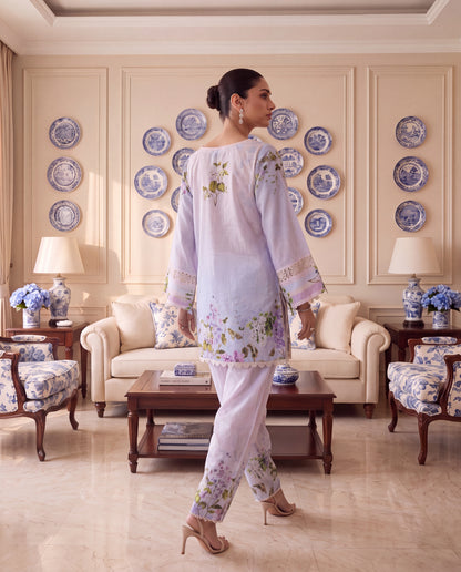 Lavender Bloom Swiss Kurta Set- (PFL-51120)