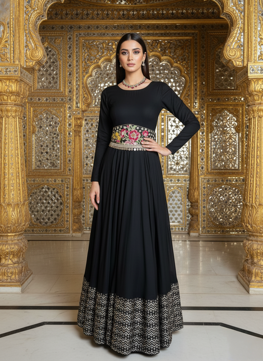 An Anarkali with a belt-(FSO-360)