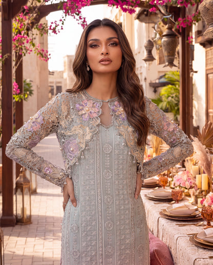 The Opulent Mint & Rose Cape Set- (FC045)