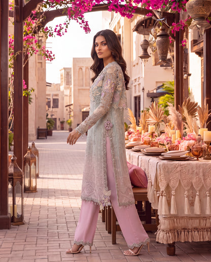 The Opulent Mint & Rose Cape Set- (FC045)
