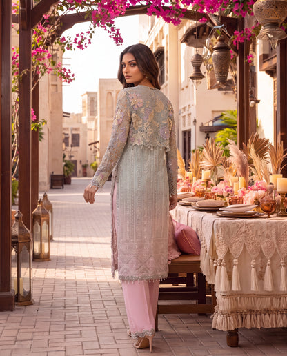 The Opulent Mint & Rose Cape Set- (FC045)