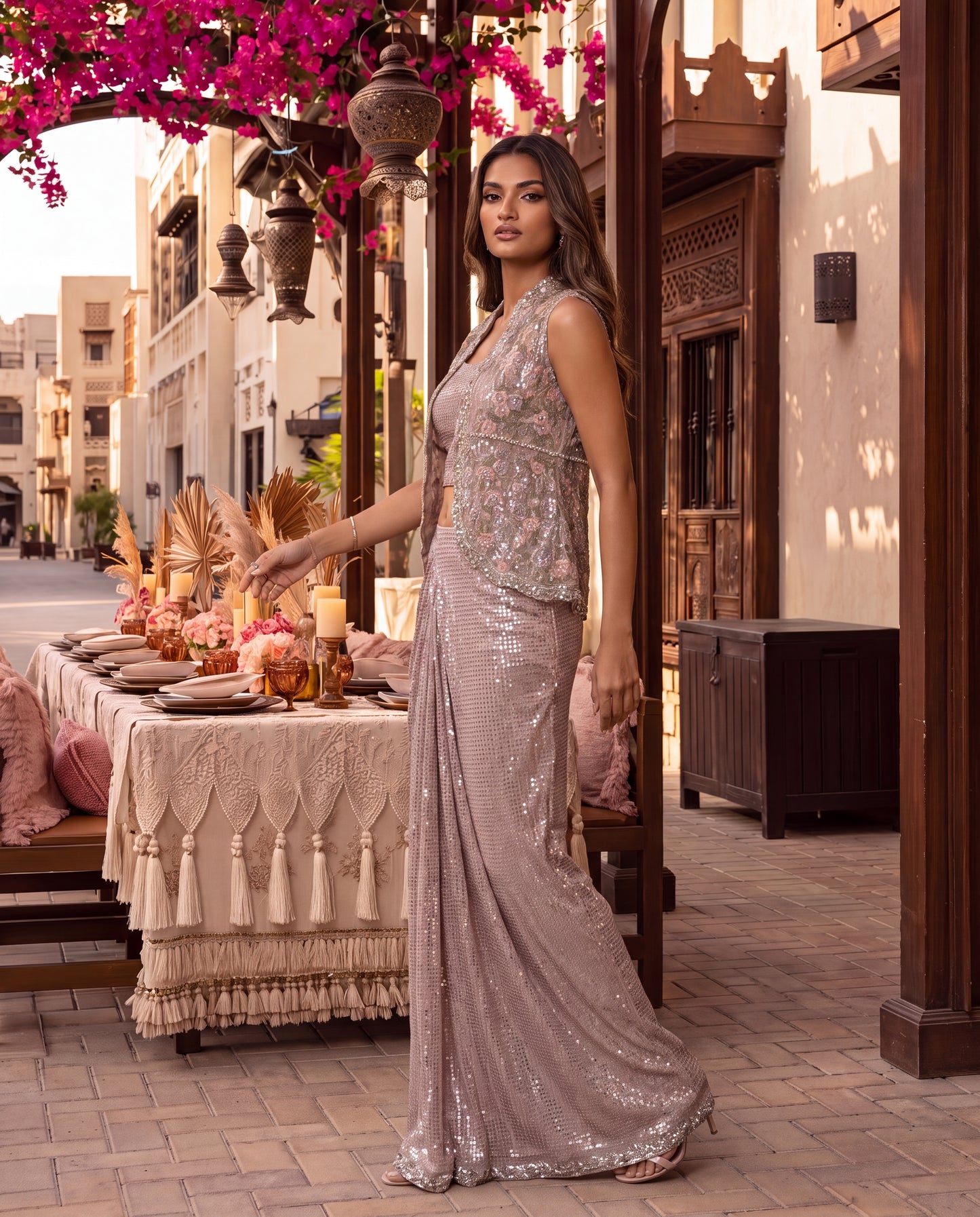 Blush Sovereign Saree Skirt-(FC-720)