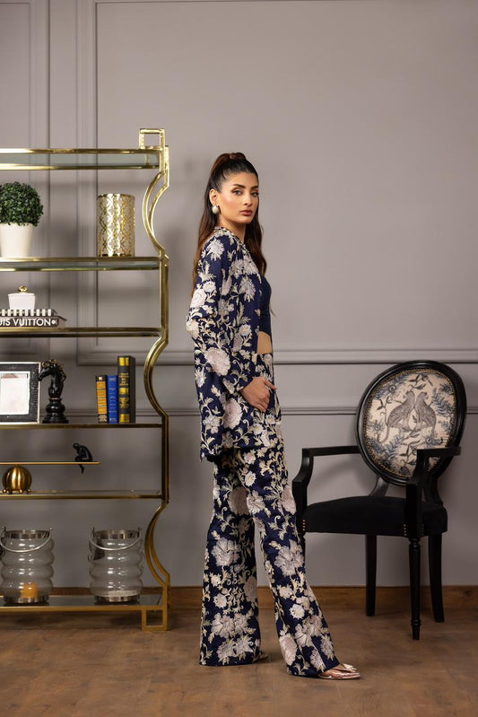 Embroidered jacket and pallazos (9035)
