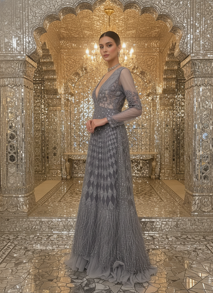 An embroidered jacket set- (VVO-450)