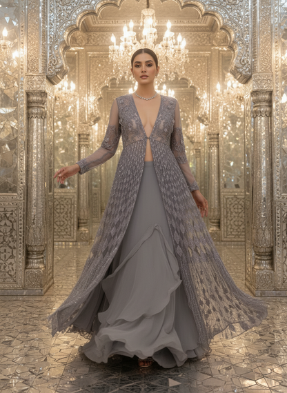 An embroidered jacket set- (VVO-450)