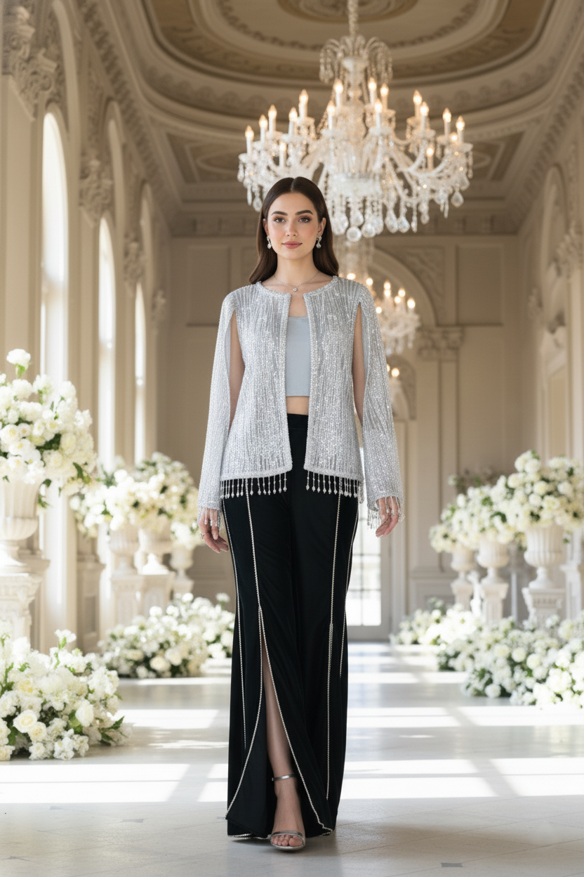 A jacket and Pallazo set- (NV-1800)