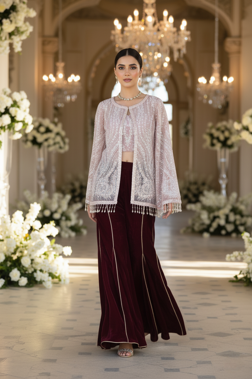 A jacket and Pallazo- (VN-450)