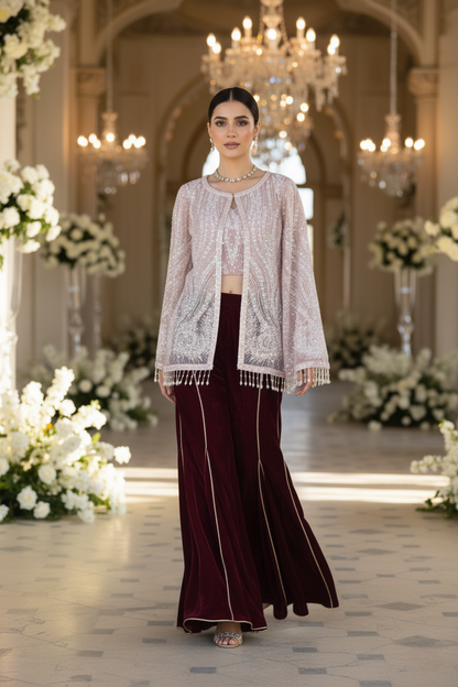 A jacket and Pallazo- (VN-450)