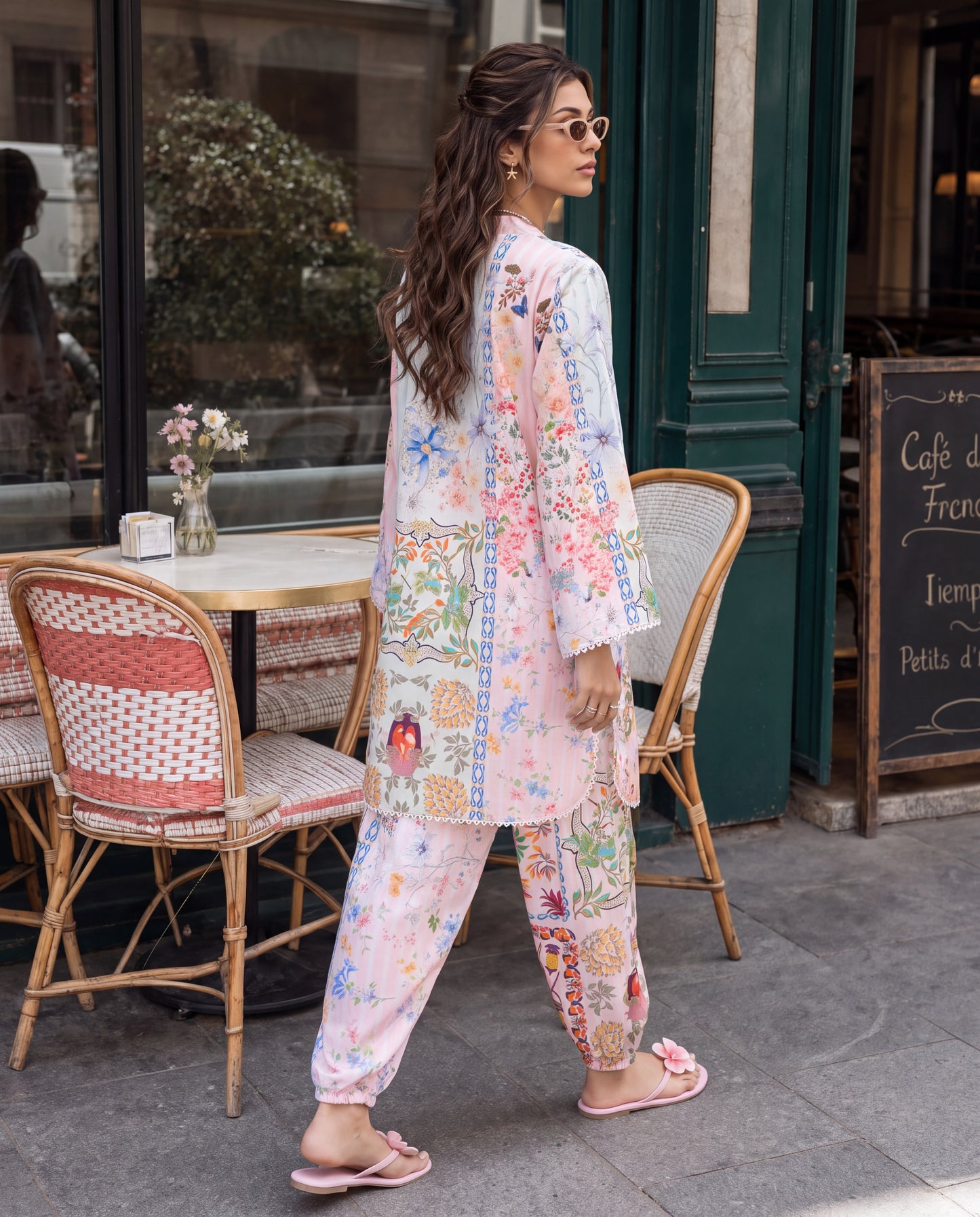 Pastel Floral Swiss Lawn Co-Ord Set